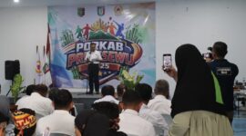 Bupati Pringsewu, Riyanto Pamungkas membuka Porkab Pringsewu ( dok Humas KONI Lampung).