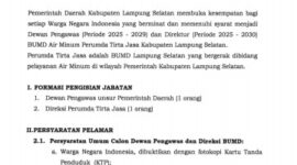 Pengumuman Calon Pengawas dan Direksi BUMD Perumda Tirta Jasa