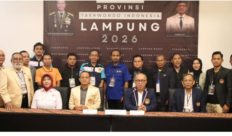 Poto bersama Saat Musprov Tekwondo Indonesia Lampung 
(ist).