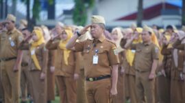Poto: ASN Provinsi Lampung Saat Apel Mingguan ( diskominfo Provinsi Lampung).