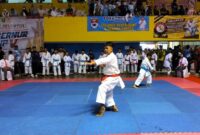 Poto: Penampilan peserta di Kejuaraan karate Gubernur cap 2026 (dok KONI LAMPUNG).