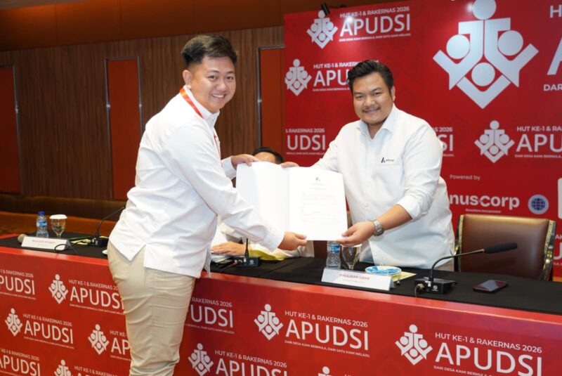 Poto: Akbar Bintang Putranto saat ditetapkan ketua APUDSI Lampung ( IST)