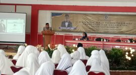 Para jamaah haji tengah mengikut manasik haji yang dilaksanakan Kantor Kementerian Haji dan Umrah Lampung Selatan, Selasa, 3 Februari 2026. (Foto.Juwantoro)