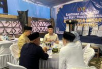 Poto: Kadis kominfo Pemkab Lamsel tampak hadir Mewakili Bupati Lamsel di Buka bersama PWI Lampung (ist).