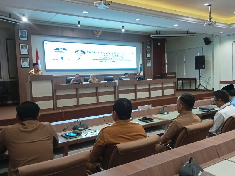 Wakil Bupati Lampung Selatan M.Syaiful Anwar tengah memberikan sambutan dalam kegiatan Pra .Musrenbang Sunting. .(Foto.Juwantoro)