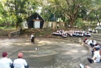 Sekda Kabupaten Lampung Selatan Supriyanto tengah memberikan sambutan dalam kegiatan pelantikan pejabat. (Foto.Juwantoro)