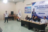 Poto: ketua SMSI Lamsel Nyoman Subagio menyampaikan Visi dan Program kerja di Rakor SMSI Provinsi Lampung  (dok SMSI Lamsel)