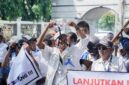 Poto; massa buruh Pelabuhan Panjang yang menyampaikan aspirasi (ist).