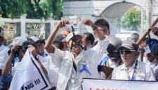 Poto; massa buruh Pelabuhan Panjang yang menyampaikan aspirasi (ist).