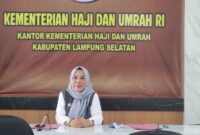 Poto: Kepala Kementerian Haji dan Umroh Lampung Selatan, Hj Marwiyah Amin