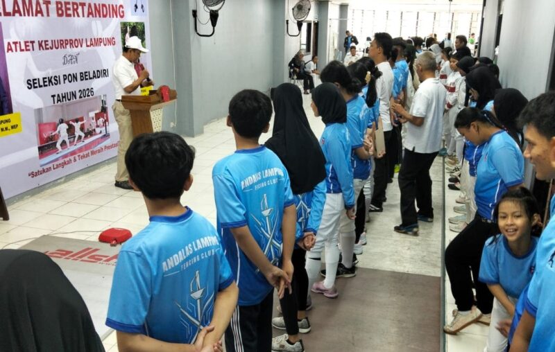 Poto: Ikatan Anggar Seluruh Indonesia Lampung  saat buka kejuaraan (Dok KONI Lampung)