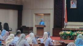 Poto: Jihan Nurlela, membuka Rapat Program Kerja LKKS Provinsi Lampung di Gedung Pusiban,