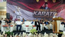 Poto: Kadispora Porov Lampung Meiry Harika Sari membuka kejuaraan karate Indonesia Open Championship 2026 (Dok HUMAS KONI Lampung).