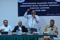 Wakil Ketua 1 KONI Lampung Margono Tarmudji membuka Musprov PGSI Lampung 2026 (dok KONI Lampung).