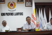 Poto: ketua KONI Lampung pimoin rapat PAW Pengurus  KONi Lampung (ist).