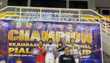 Poro: Atlet anggar Lampung perairaih medali Emas pada Kejuaraan Anggar Nasional Piala RDPS Cup 2026 yang berlangsung di GOR Ranau Jakabaring, Palembang, (ist)