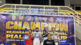 Poro: Atlet anggar Lampung perairaih medali Emas pada Kejuaraan Anggar Nasional Piala RDPS Cup 2026 yang berlangsung di GOR Ranau Jakabaring, Palembang, (ist)