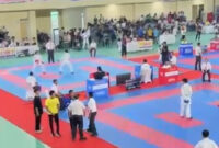 Poto: Kejuaraan Karate yang berlangsung di Gor Siger Wayhalim Kota Bandar Lampung (ist).