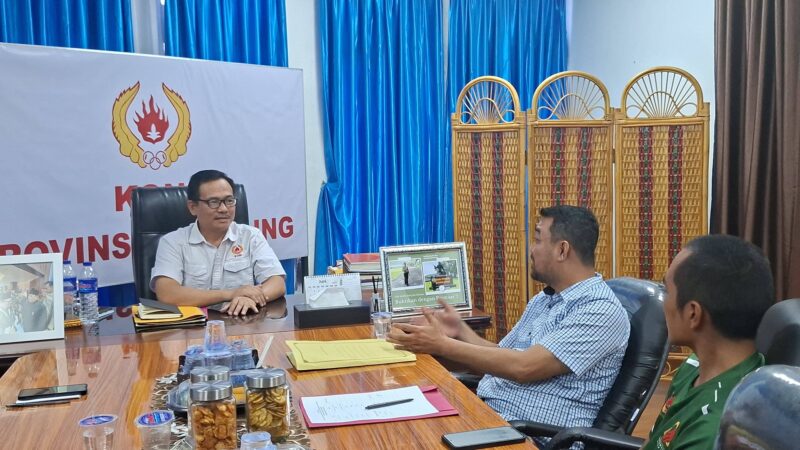 POTO:Wakil Ketua II KONI Lampung Riagus Ria menerima kunjungan ketua Harian PASI LAMPUNG.