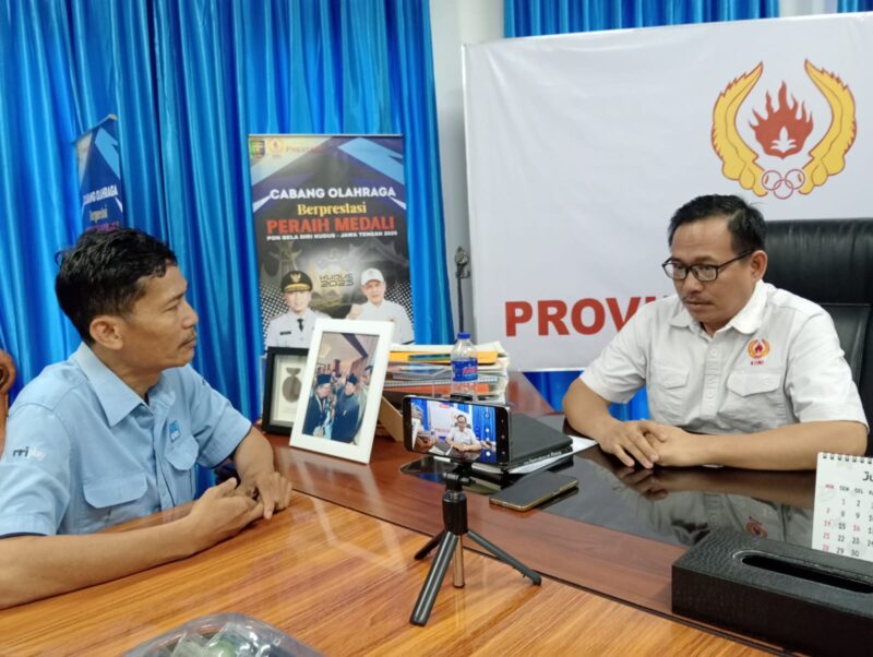 Poto: Wakil Ketua II KONI Lampung Riagus Ria saat memberikan keterangan kepada Wartawan ( Dok HUMAS KOMI Lampung).
