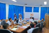 Wakil Ketua II KONI Lampung Riagus Ria lakukan koordinasi 6 Cabor jelang BK Pon Mendatang ( Hms KONI Lampung).