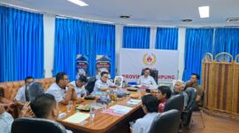 Wakil Ketua II KONI Lampung Riagus Ria lakukan koordinasi 6 Cabor jelang BK Pon Mendatang ( Hms KONI Lampung).