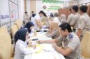 Para Pegawai Kantor Pertanahan Lampung Selatan tengah melakukan Medical Check -Up. (Foto. Dok. Kantah Lamsel) 