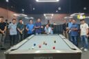 Poto: Sekjen PWI Pusat melakukan pemukulan Bala Tanda di Mulai Latihan perdana Tim Bilyar Porwanas Lampung.