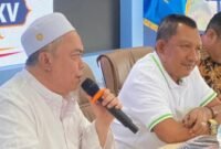 Poto: Manajer Karya Jurnalistik PWI Lampung, Firmansyah Y. Alfian memberikan semangat kepada peserta seleksi Jurnalitik (dok Humas Porwanas Lampung).