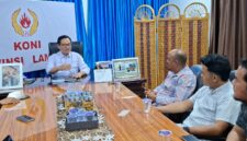 Poto: Wakil ketua II KONI Lampung Riagus Ria saat menerima Ditintelkam Polda Lampung (dok HUMAS KONI Lampung).