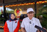 Poto: Wakil Ketua II KONI Lampung Riagus Ria saat memberikan keterangan kepada awak media (hms)