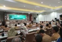 Bupati Lamsel Radityo Egi Pratama tengah memberikan sambutan dalam acara Whorshop.(foto.Juwantoro) 
