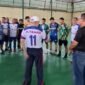 Poto : Manajer Tim Futsal PWI Lampung, Muhammad Yuliardi memberikan arahan Atlet Futsal PWI Lampung.
