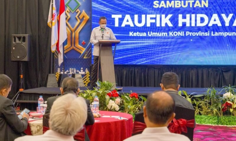 Poto:Ketua Umum KONI Lampung Taufik Hidayat 