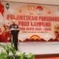 Poto: Wakil Ketua Umum IV KONI Lampung, Ahmad Cherisna Putra saat membuka acara pelantikan ketua FOBI Lampung periode 2026–2030 (ist).