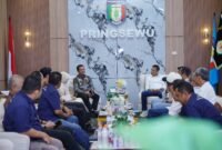 Pengurus PWI Lampung dan Peringsewu audensi dengan Bupati Peringsewu, Kamis, 10 September 2026.