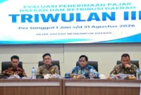 Sekda Lampung Selatan Supriyanto pimpin rapat bahas PAD tahun 2026. (Foto.Diskominfo Lamsel) 