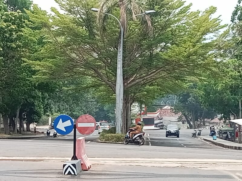 Dinas PU - PR Lampung Selatan akan perbaiki jalan berlubang dan Lebarkan Jalan Depan Kantor Bupati Lamsel. (Foto.Juwantoro) 